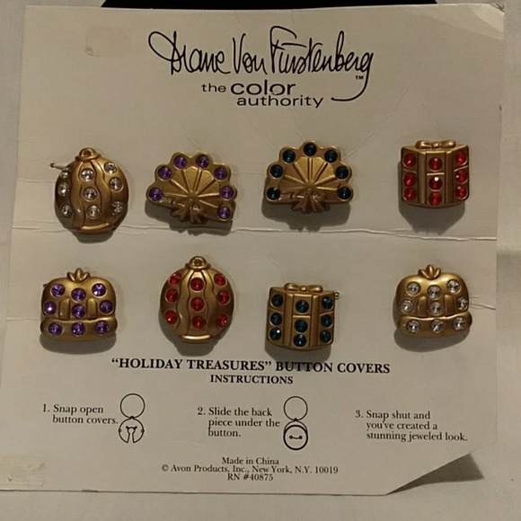 Vintage Avon Diane Von Furstenberg Button Covers NEW - Picture 1 of 5